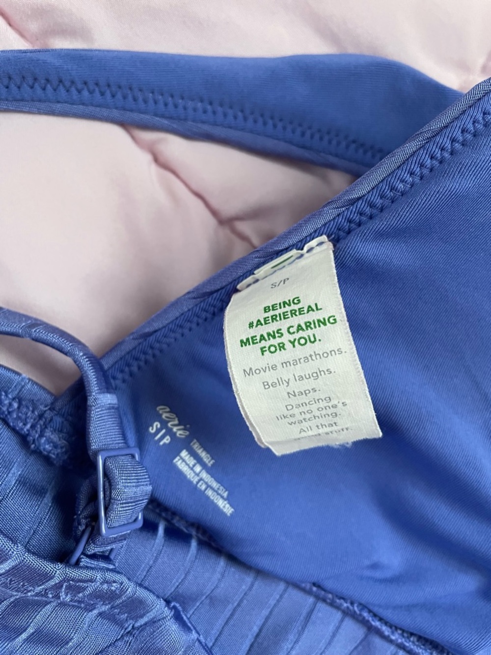 aerie Ribbed Triangle Bikini - Periwinkle - Picture 3 of 5